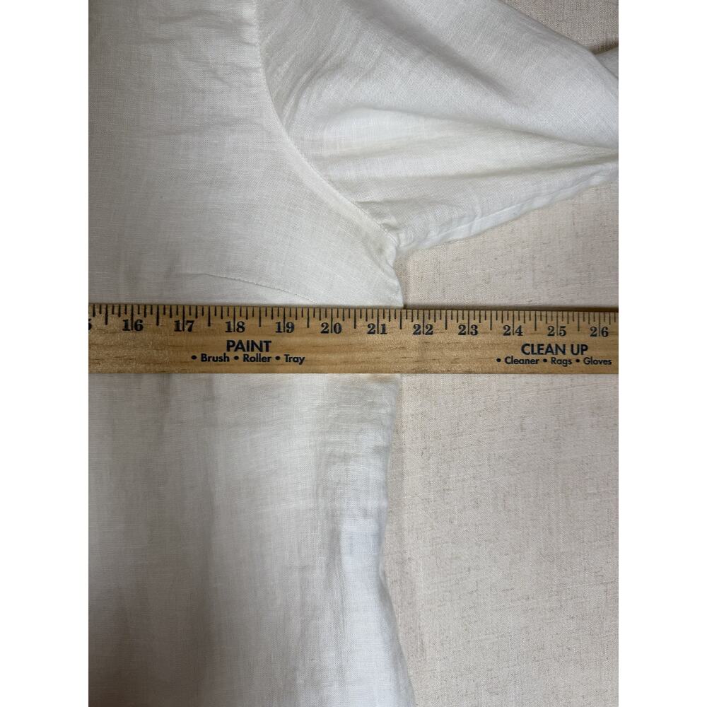 J Jill Love Linen Tunic Top 100% Linen Beaded Detail Size Medium - Picture 7 of 7